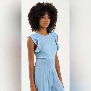 WE ARE SUNDAYS Ruffle Sleeve Top MSRP $88